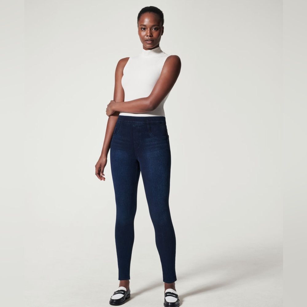SPANX Jean-ish Ankle Leggings in Twilight Rinse L